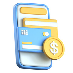 Mobile payment app 3D Icon colorful design