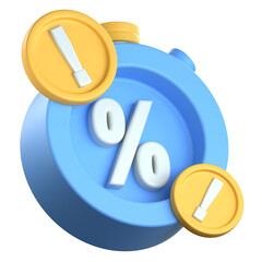 Flash sale timer 3D Icon colorful design