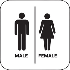 Restroom Sign with Male and Female Symbols