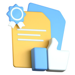 License certificate 3D Icon colorful design
