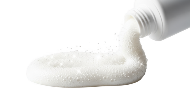 Sparkling White Toothpaste Foam PNG Squeeze from Tube for Fresh Breath and Clean Teeth