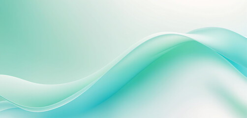 Abstract turquoise wave background with fluid curves and soft gradients