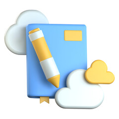 Journal 3D Icon colorful design