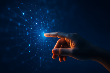 Hand holding light bulb symbol with fingers and palm showing concept of idea and business