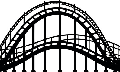 roller coaster silhouette vector illustration, roller coaster black icon, roller coaster symbol