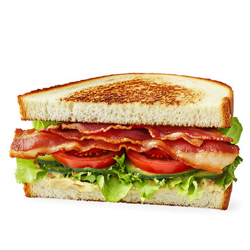 Classic BLT Sandwich with Crispy Bacon, Fresh Lettuce, and Ripe Tomato Slices