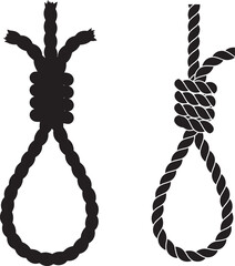 Two noose illustrations depicting suicide or execution on a white background