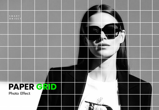 Paper Grid Hatch Photo Effect