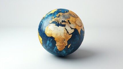 Earth globe, 3D rendering, studio shot, neutral background