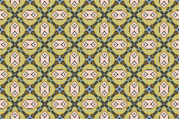 Seamless Shape Design Symmetric Wallpaper Luxury Textile Digital Endless Geometric Visual Graphic Background Decoration Interior Cloth Template Fashion Fabric Art Texture Perspective Tile Pattern.