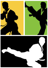 taekwondo martial arts silhouette vector wallpaper bundle