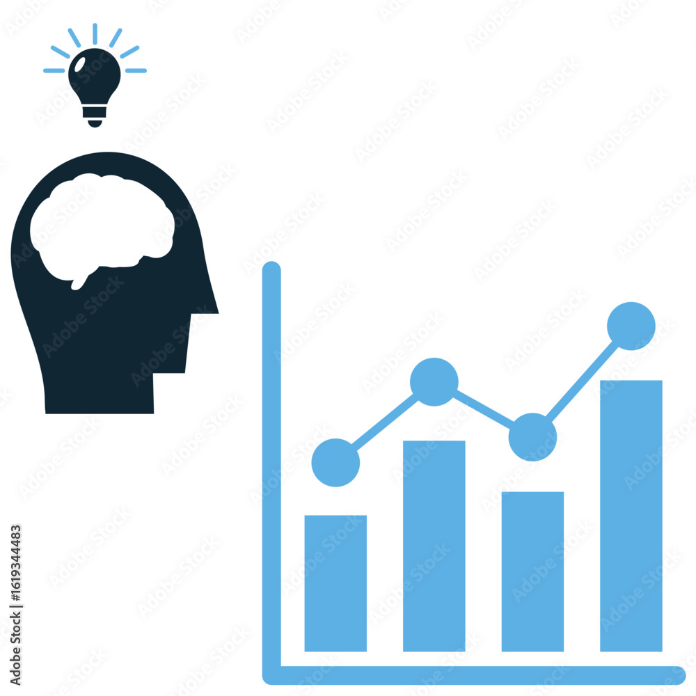 Poster business intelligence chart icon vector for strategic decision-making and performance. great for vis