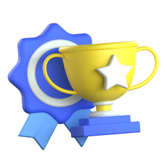 Achievement badge 3D Icon colorful style
