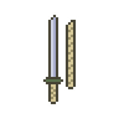 japanese sword katana pixel art