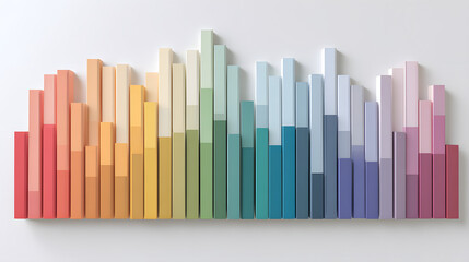 Obraz premium Rainbow Pastel Chart on White Background