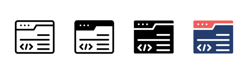 Website Coding icon sheet multiple style collection