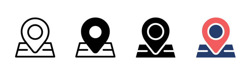 Gps icon sheet multiple style collection