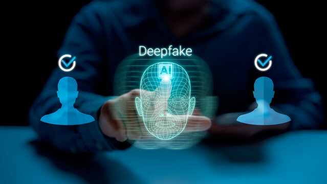 AI-generated deepfake identity concept showing human face replication and digital impersonation risk, raising cybersecurity concerns in biometric verification and personal data protection systems.