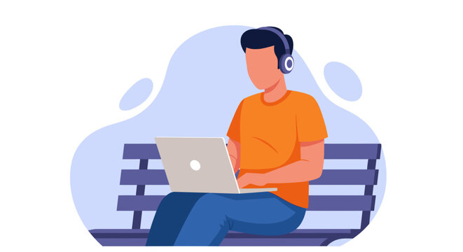 Person working on laptop outdoors, ideal for blog posts about remote work, freelance, or digital nomad lifestyle.