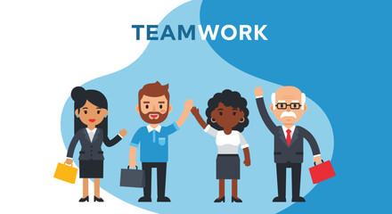 Diverse Team of Professionals Celebrating Teamwork - Perfect for Business Presentations