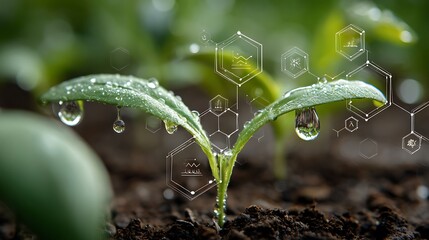 Smart Farming Infographic on Leaf Surface