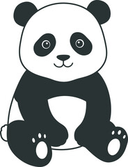 Obraz premium Panda Silhouettes Clip art vector white color background