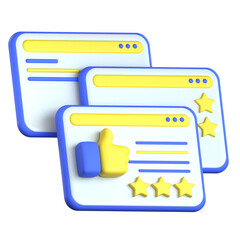 Online review window 3D Icon colorful style