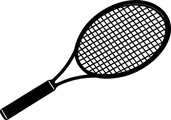 tennis racket silhouette vector, tennis black vector, racket symbol