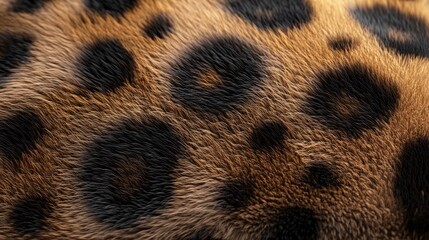 Close-up of textured, spotted fur.  Rich browns and blacks create a natural pattern