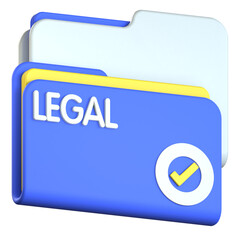 Legal document 3D Icon colorful style