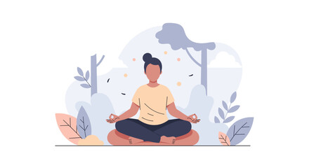 Person meditating outdoors, perfect for wellness websites, brochures, or mindfulness apps.