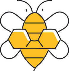 bee and honey logo vector illustration minimal style