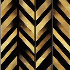 Bold Art Deco Zigzag Chevron Seamless Pattern in Black and Gold