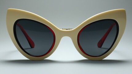 Cream colored cat eye sunglasses