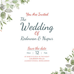 Elegant Floral Wedding Invitation Template