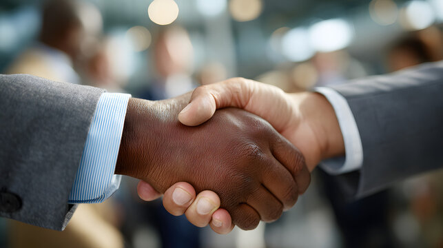 Close Up Multiracial Handshake Partnership in Corporate Business Agreement. Ai Generated Images