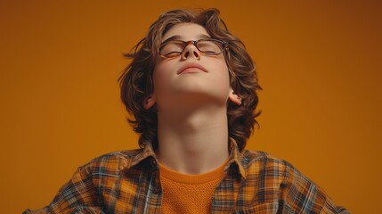 Upward gaze youth portrait