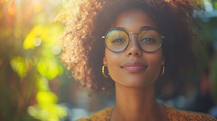 Woman portrait with glasses outdoors