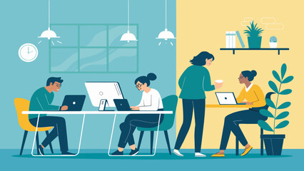 Diverse team collaborating in a modern office, ideal for website banners or brochures.
