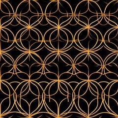 Elegant Art Deco Seamless Pattern with Overlapping Circles Design