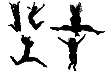 jumping people silhouettes