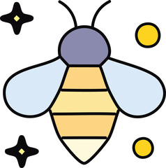bee and honey logo vector illustration minimal style