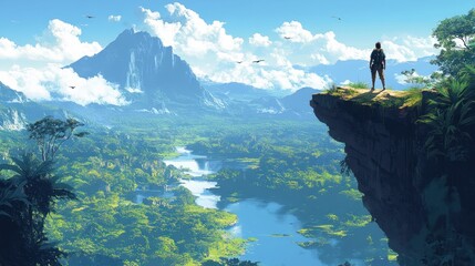 Vast jungle valley panorama