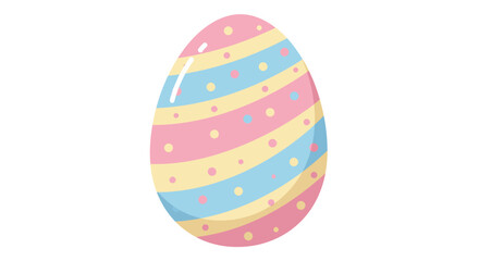A beautifully decorated Easter egg illustration with pastel stripes and dots for spring holiday celebrations.