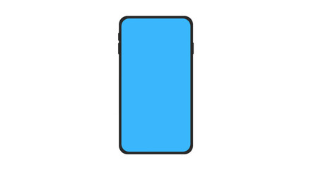 Minimalist Illustration of a Blue Smartphone on a White Background, Perfect for Tech and Communication Concepts