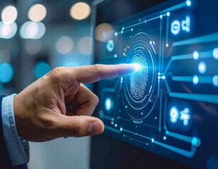 Hand scanning a digital fingerprint interface