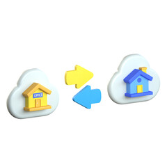 Hybrid work badge 3D Icon colorful style