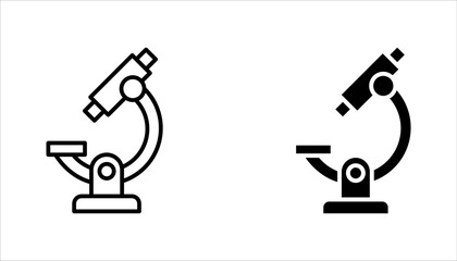 Set of microscope icons. Detailed and Scientific Illustrations for Education and Research on white background