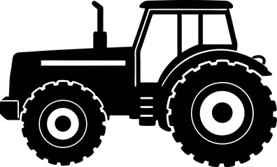 tractor silhouette vector, tractor black icon, tractor isolated