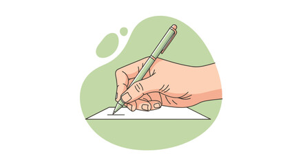 Artistic Depiction of a Hand Writing with a Pen on a Notepad, Showcasing the Craft of Handwritten Communication in a Serene and Inspiring Environment